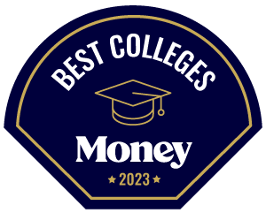 Money, Best Colleges 2023 badge.